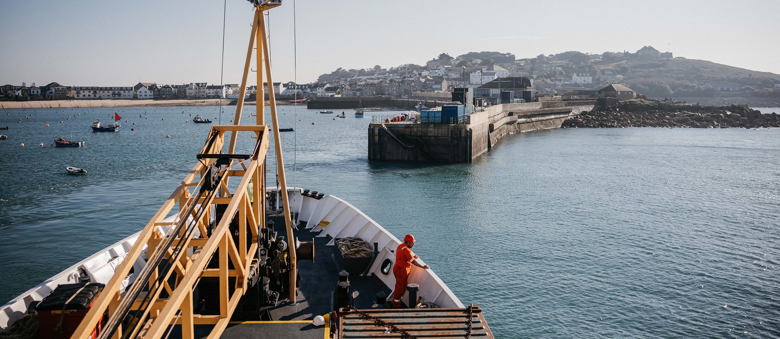 Scillonian III departing St Mary's Harbour