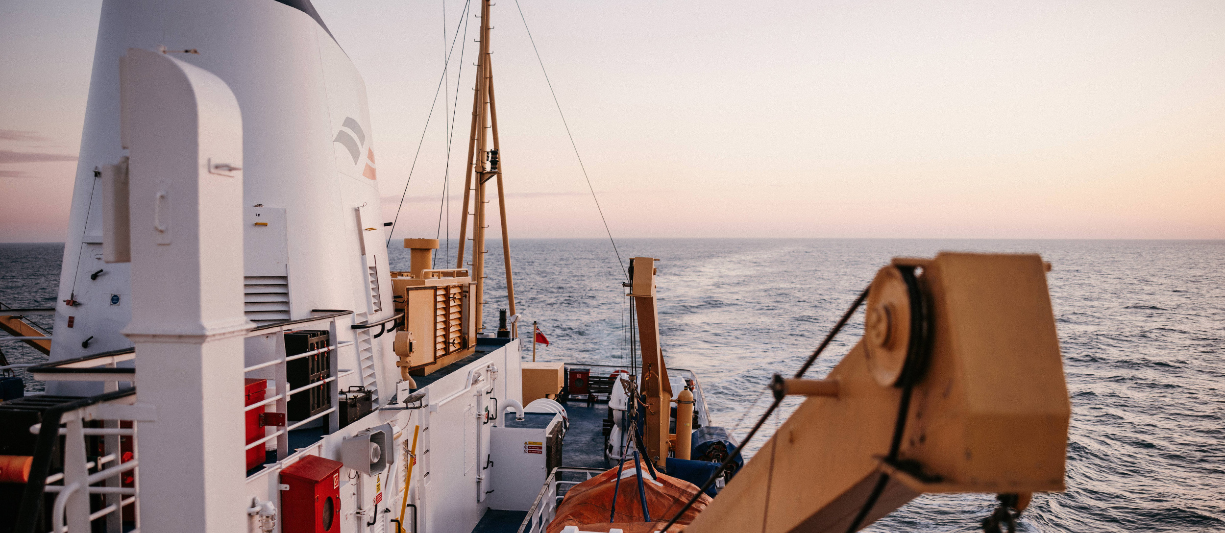 Scillonian III sailing at sunset to Penzance - March 2022