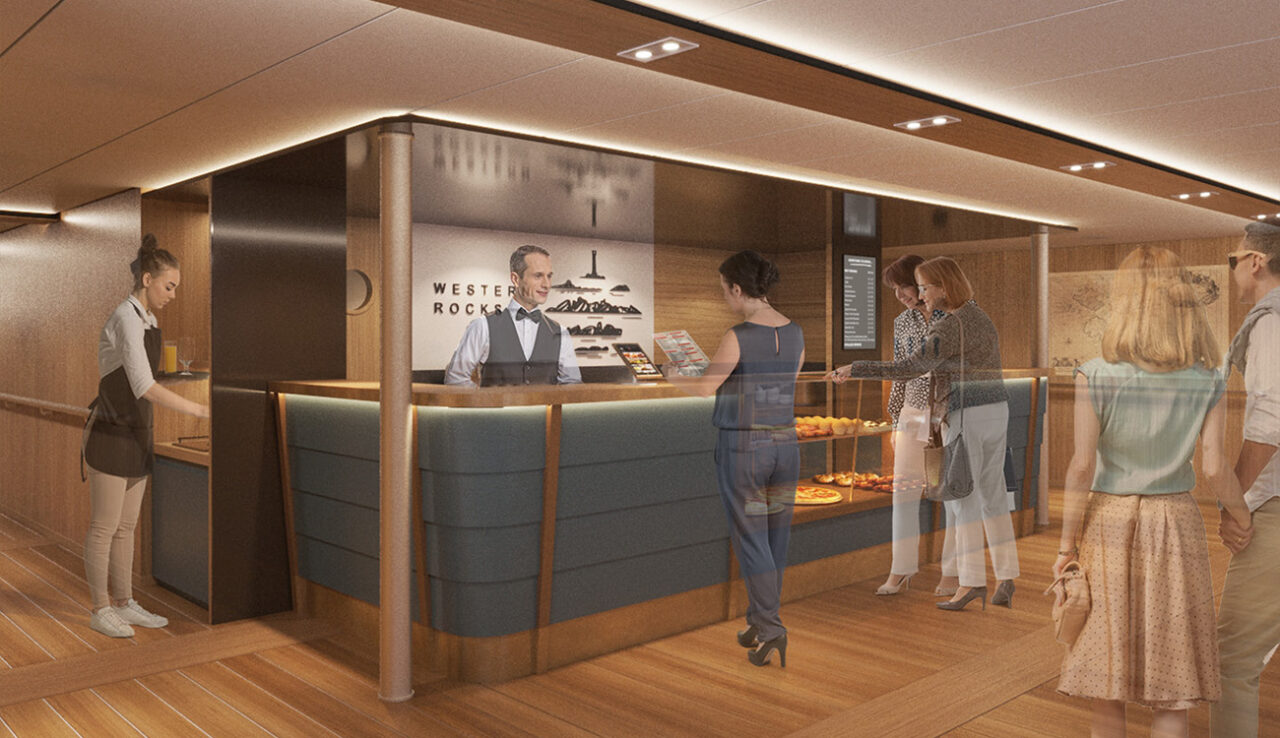 Proposed Scillonian IV interiors - cafe seating - view 4