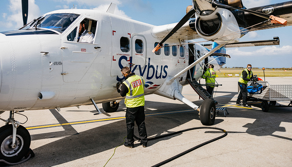 aviation careers with Isles of scilly steamship group on Skybus at Land's End Airport