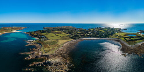 St Agnes - drone view - inhabited island - isles of scilly