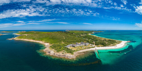 St Martin's - drone view - inhabited island - isles of scilly