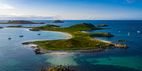 Tean - drone view - uninhabited island - isles of scilly