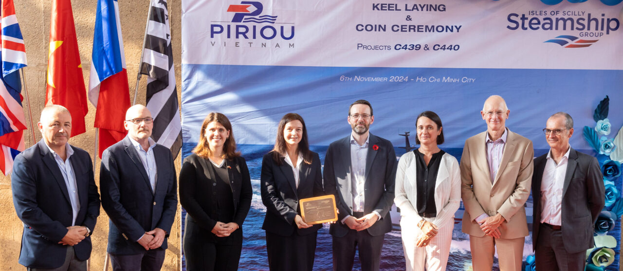 Keel laying ceremony for Scillonian IV and Menawethan - Group Shot - November 2024