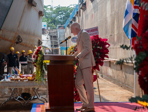 Keel laying ceremony for Scillonian IV and Menawethan - Photo 02