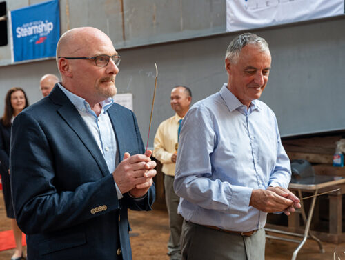 Keel laying ceremony for Scillonian IV and Menawethan - Photo 04