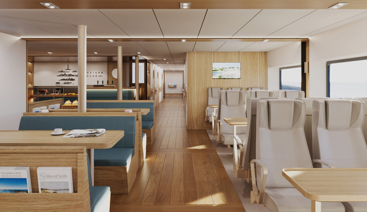 Proposed Scillonian IV interior cafe seating - view 05