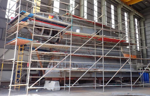 Scillonian IV - Unit 11 being fabricated in the workshop - April 2025