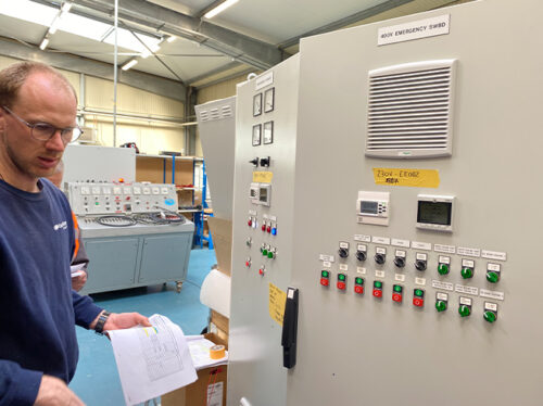 Scillonian IV - Factory acceptance tests being carried out on the emergency switchboard