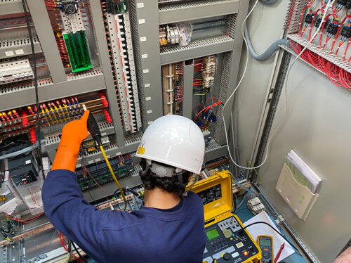 Scillonian IV - Factory acceptance tests being carried out on the main switchboard - 02