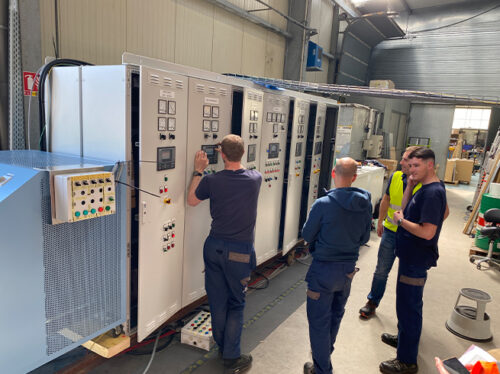 Scillonian IV - Factory acceptance tests being carried out on the main switchboard - 01