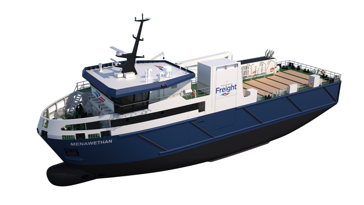 CGI- Menawethan cargo vessel - view 2 - July 2025