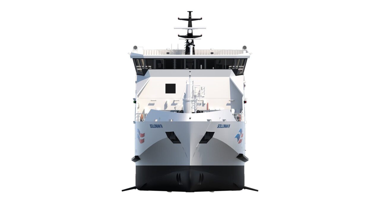 CGI- Scillonian IV passenger ferry - view front - July 2025