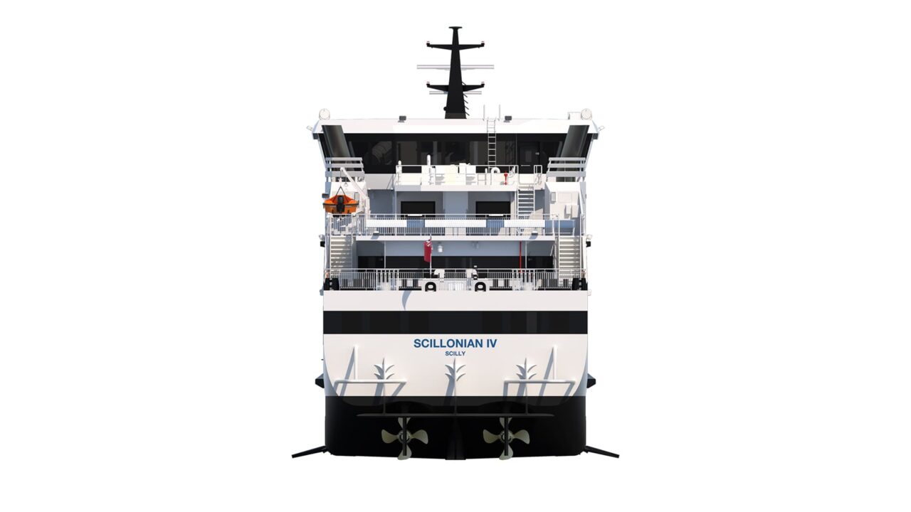 CGI- Scillonian IV passenger ferry - view rear - July 2025
