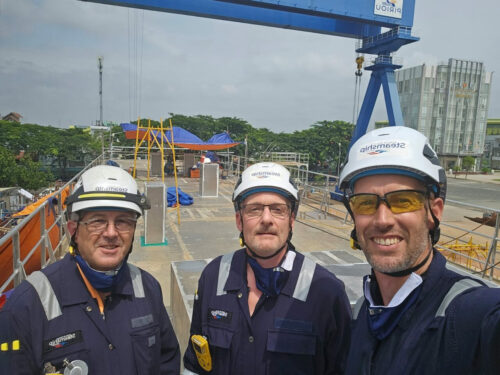 Stuart Reid visit to Pirou shipyard in August 2025