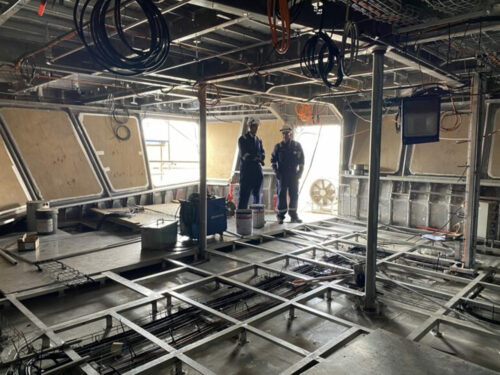 Stuart Reid visit to Pirou shipyard in August 2025