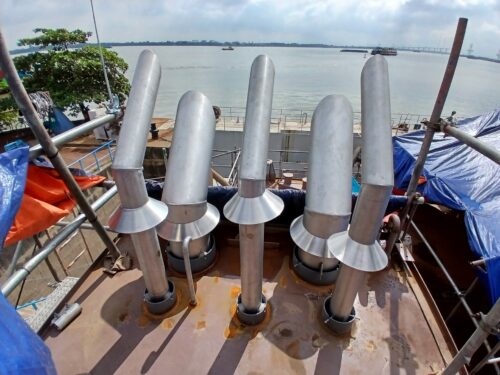 Image of part of ISSG's new vessels being constructed by Piriou in Vietnam