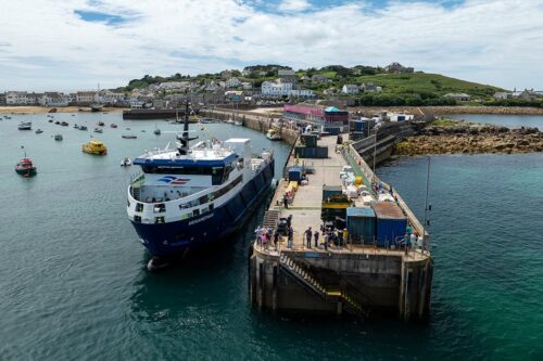 Menawethan alongside St Mary's quay, Isles of Scilly