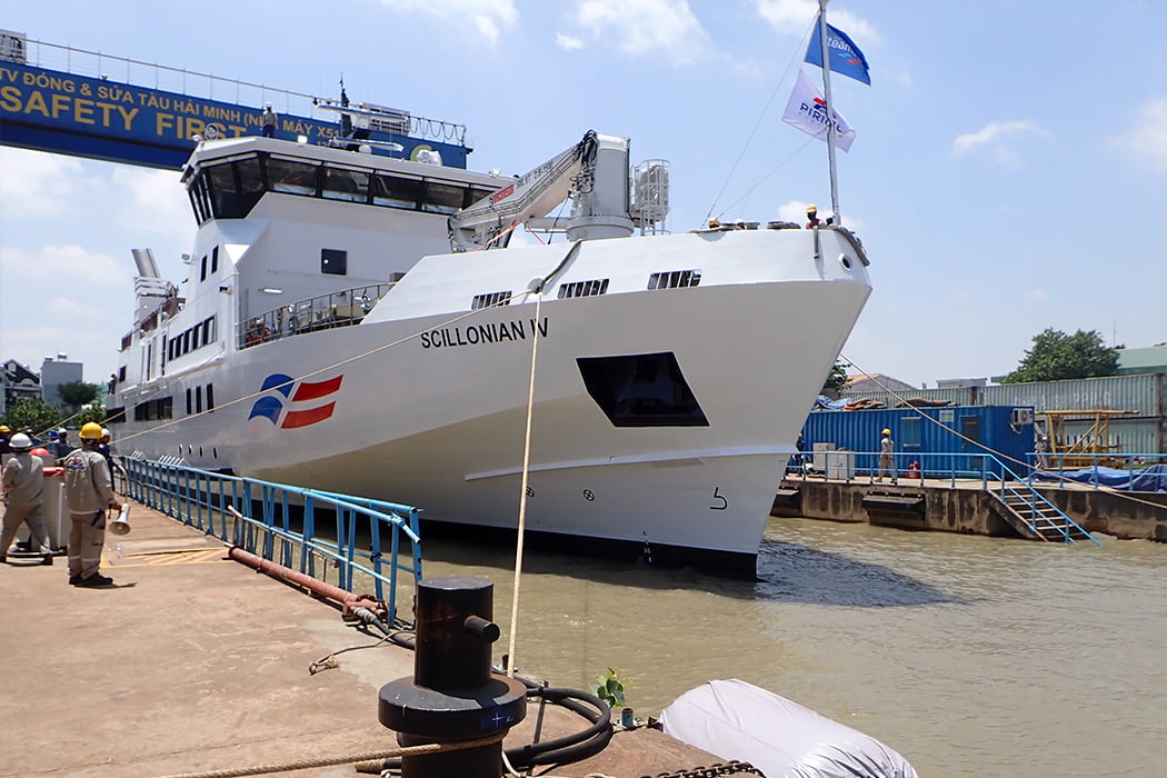 Scillonian IV in the dock in Vietnam